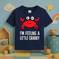 I'm Feeling A Little Crabby Funny Cartoon Crab Lobster Toddler T-Shirt thumb 3
