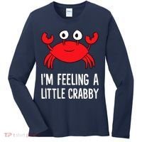 I'm Feeling A Little Crabby Funny Cartoon Crab Lobster Women's Long Sleeve Shirt thumb 0