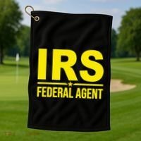 Irs Federal Agent Uniform Costume Golf Towel thumb 1