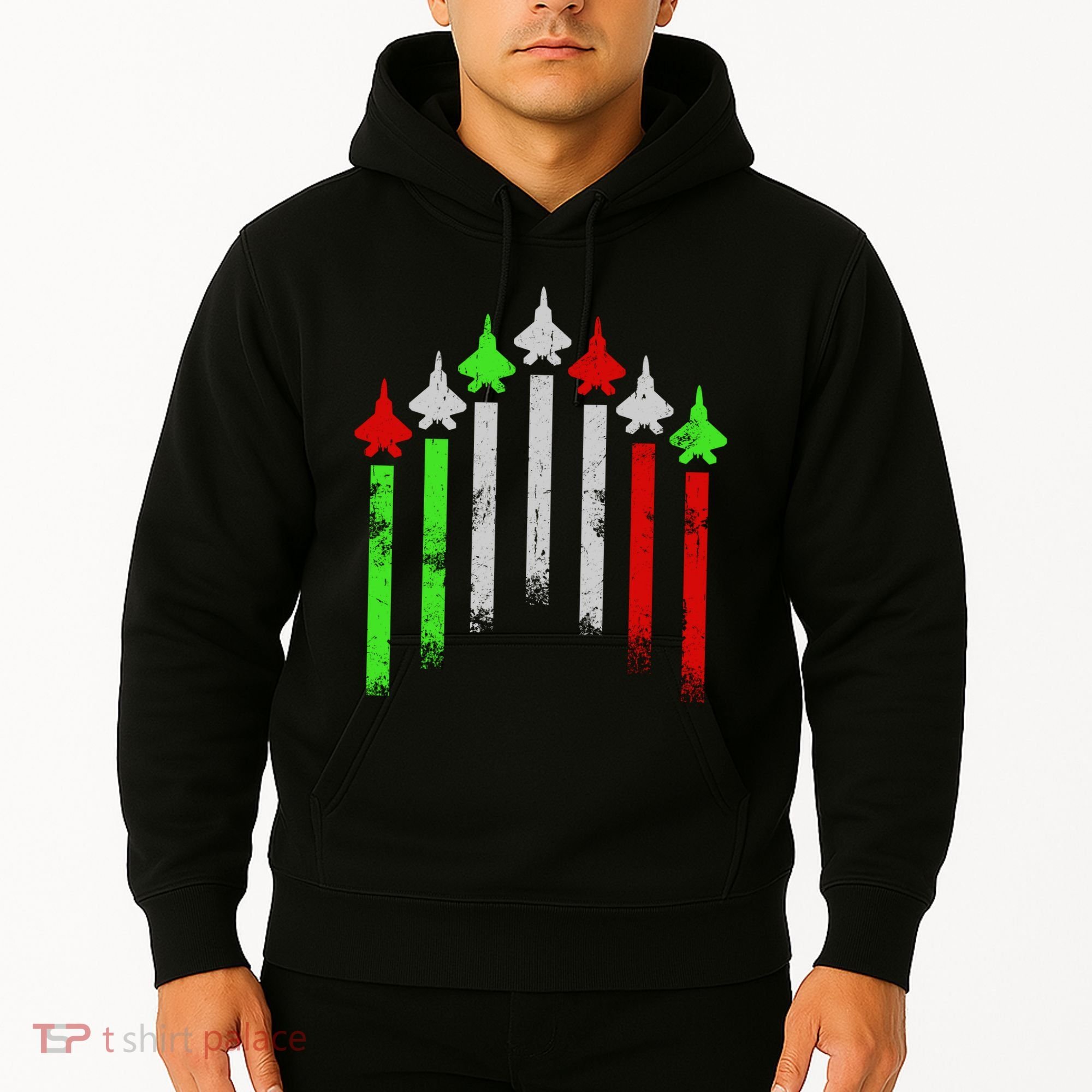 Italian Flag Airplanes Hoodie