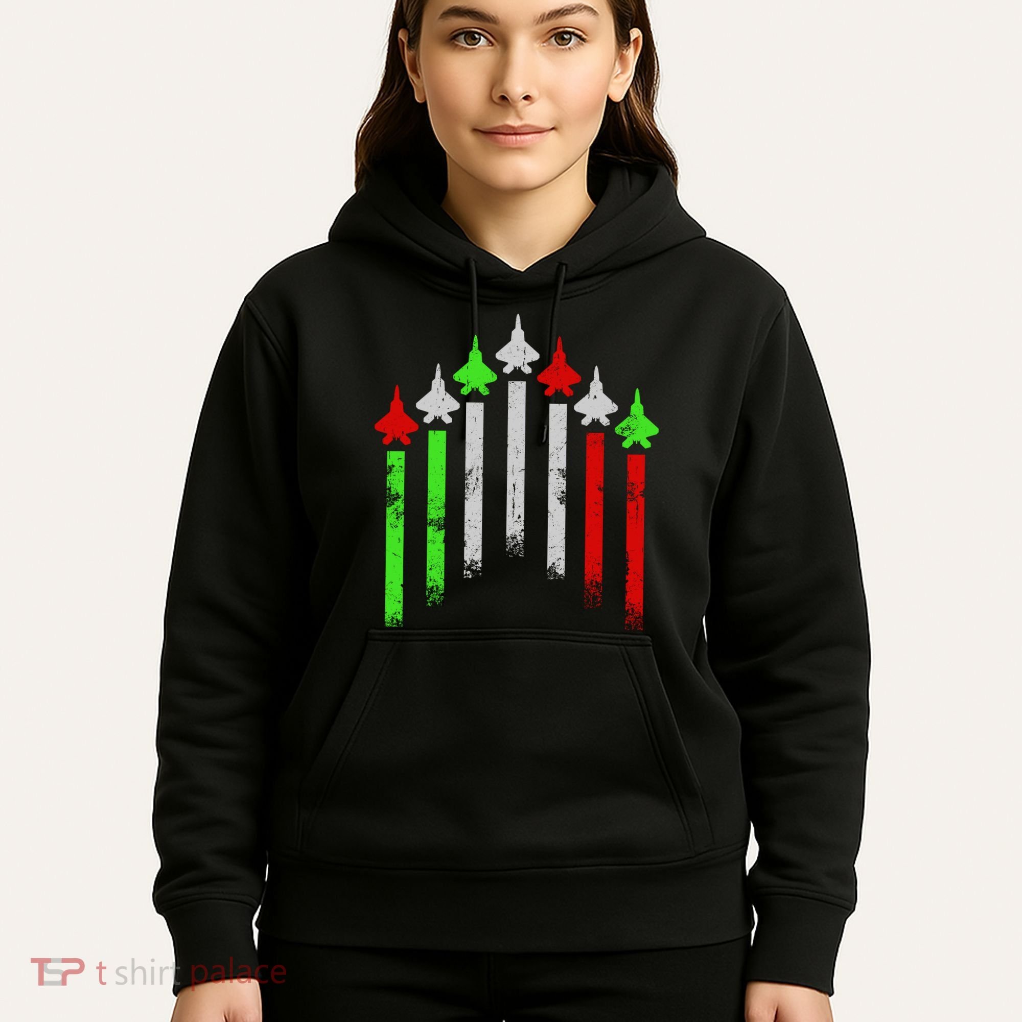 Italian Flag Airplanes Hoodie