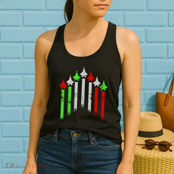 Italian Flag Airplanes Women's Tank Top