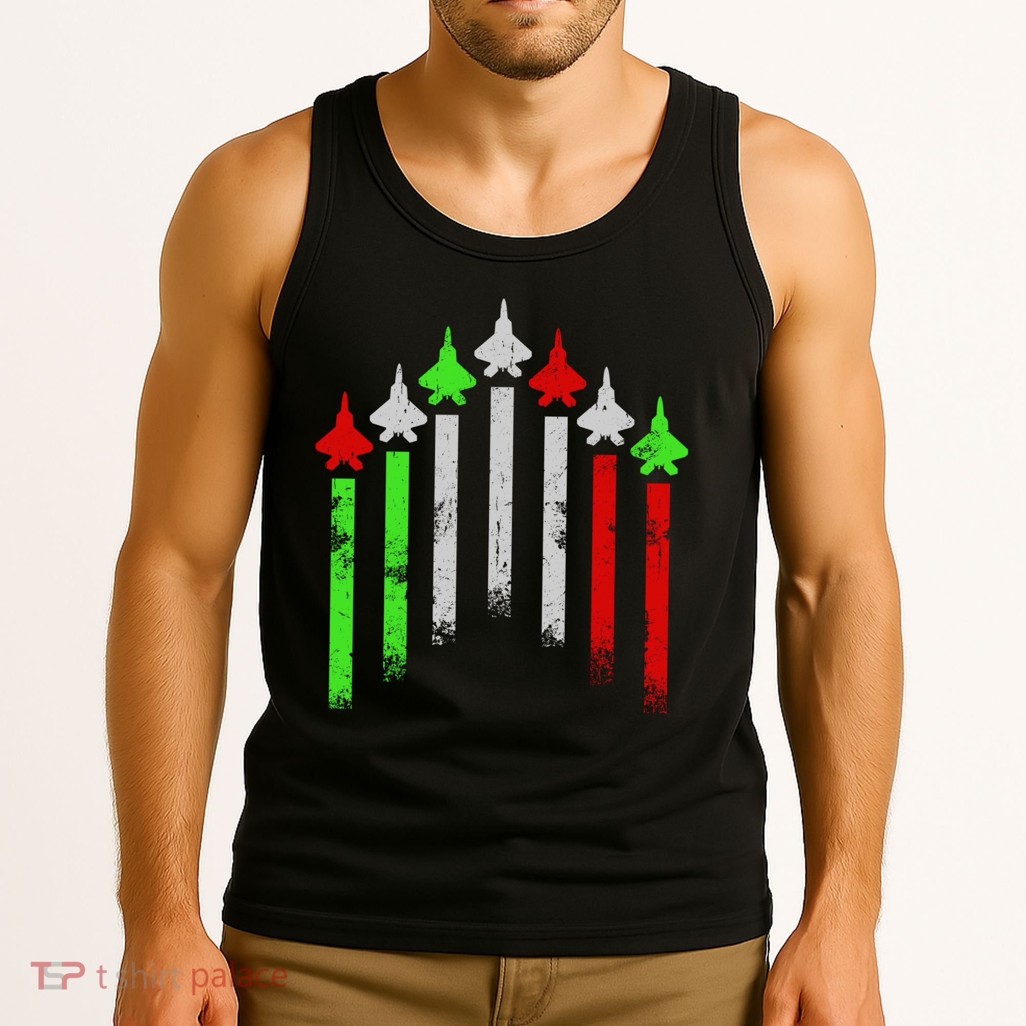 Italian Flag Airplanes Tank Top