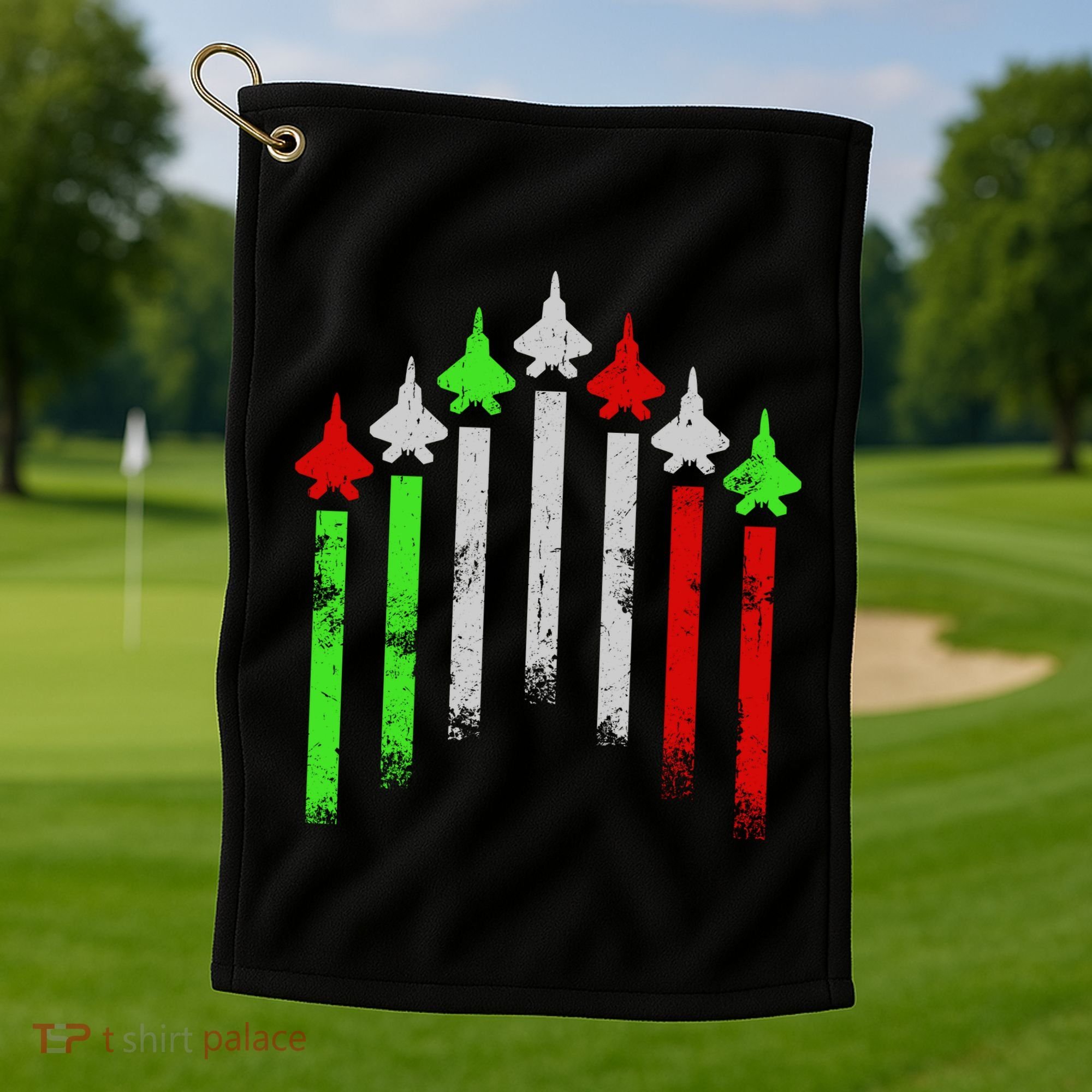 Italian Flag Airplanes Golf Towel