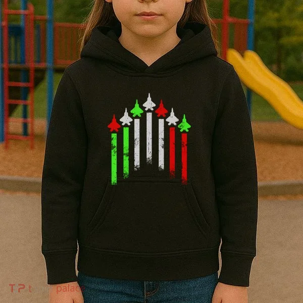 Italian Flag Airplanes Kids Hoodie