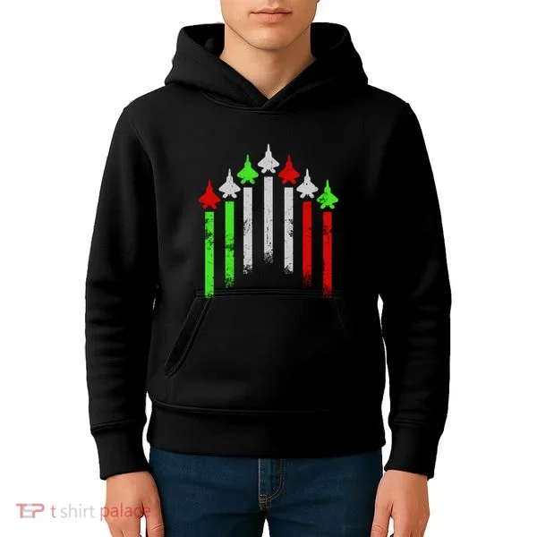 Italian Flag Airplanes Kids Hoodie