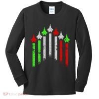 Italian Flag Airplanes Kids Long Sleeve Shirt thumb 0