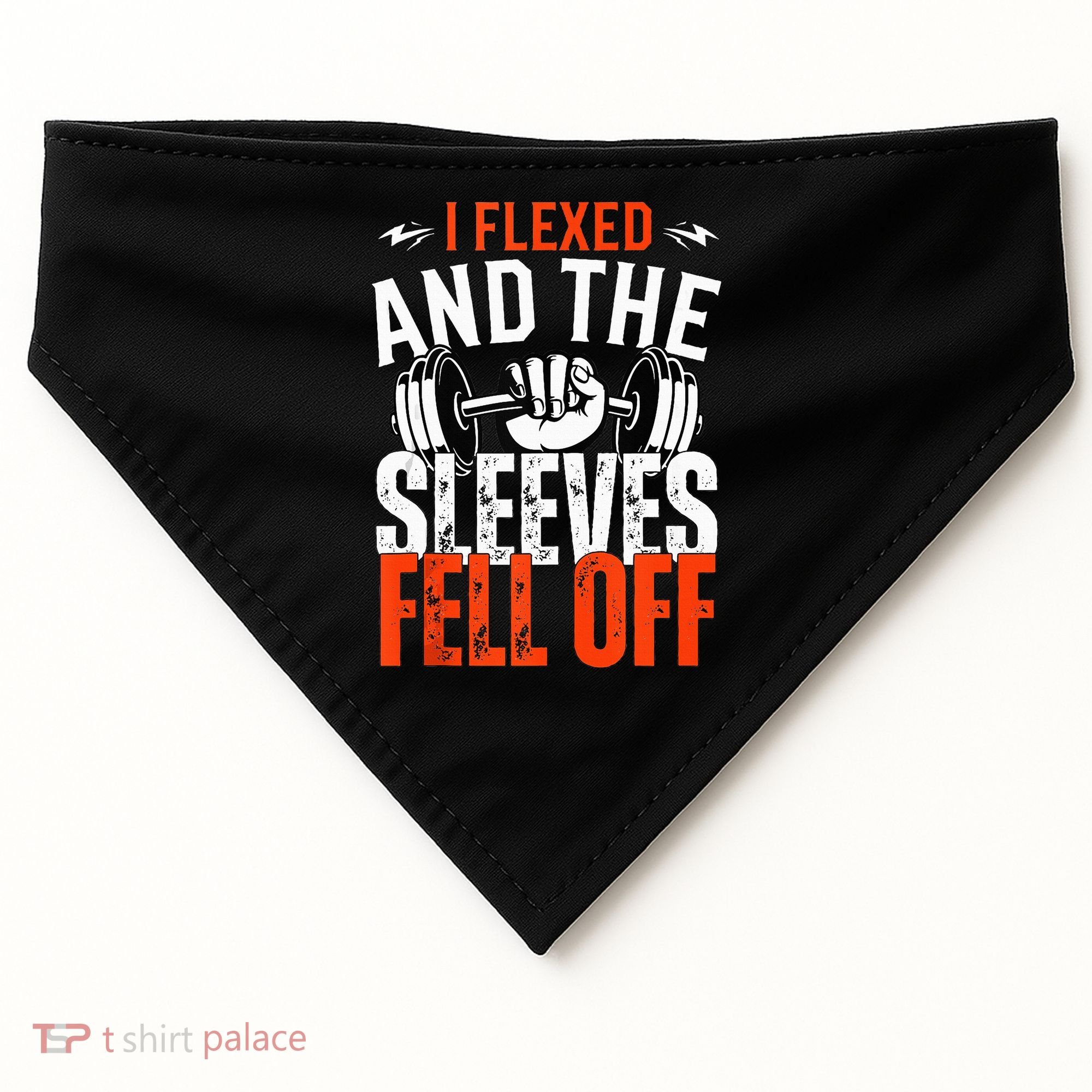 I Flexed and The Sleeves Fell Off Fun Sleeveless Gym Workout USA-Made Doggie Bandana
