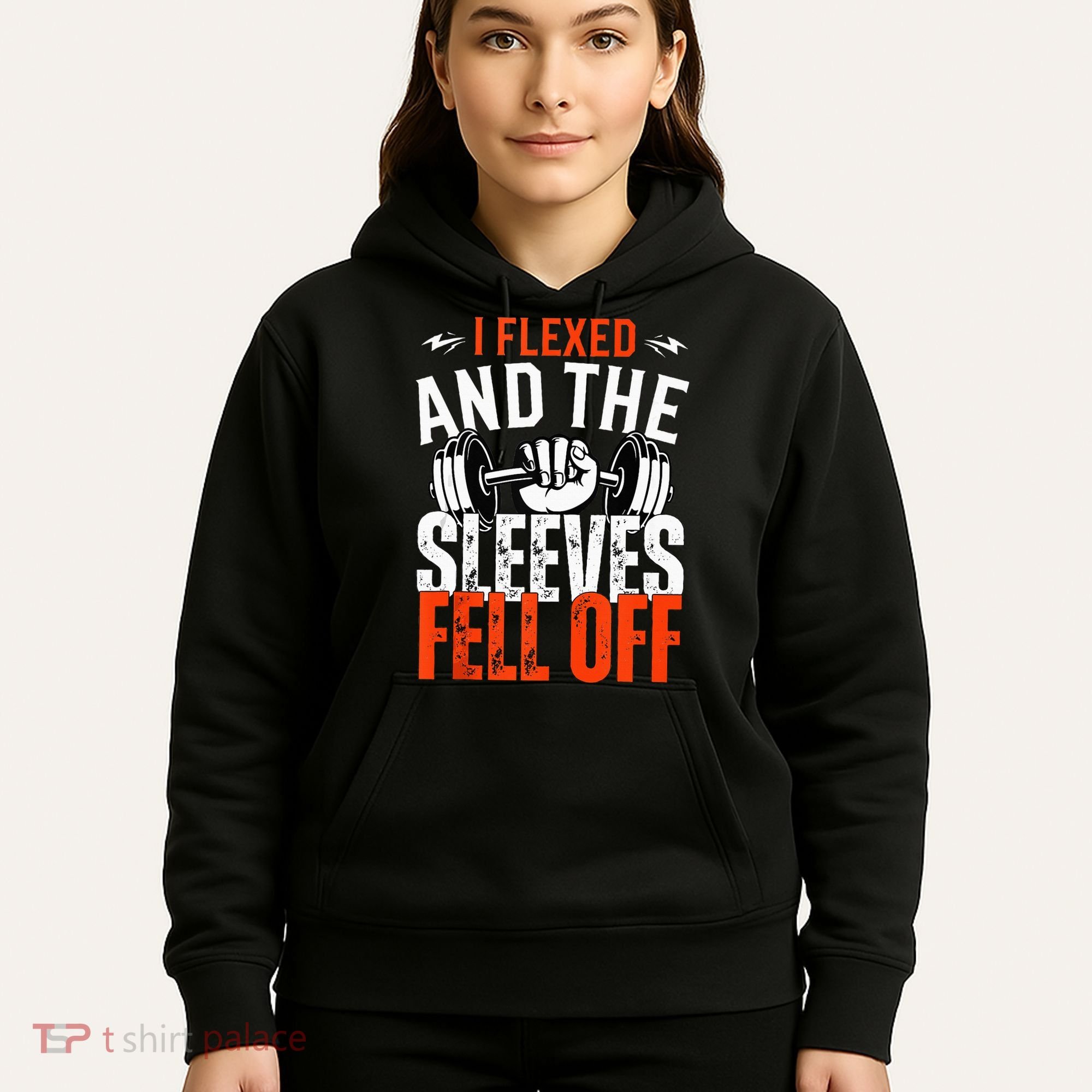 I Flexed and The Sleeves Fell Off Fun Sleeveless Gym Workout Hoodie