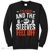 I Flexed and The Sleeves Fell Off Fun Sleeveless Gym Workout Sweatshirt thumb 0