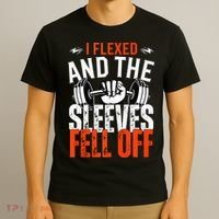 I Flexed and The Sleeves Fell Off Fun Sleeveless Gym Workout T-Shirt thumb 3