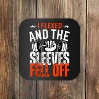 I Flexed and The Sleeves Fell Off Fun Sleeveless Gym Workout Coaster thumb 0