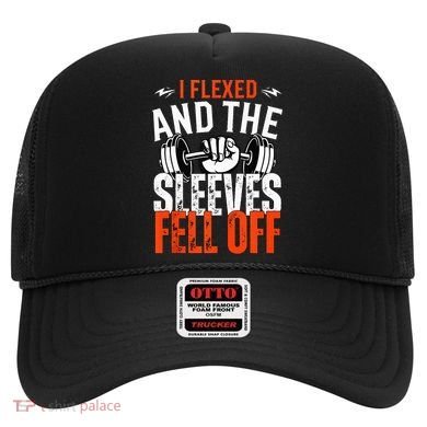I Flexed and The Sleeves Fell Off Fun Sleeveless Gym Workout Hat
