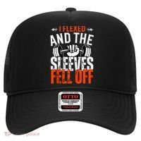 I Flexed and The Sleeves Fell Off Fun Sleeveless Gym Workout Hat thumb 0