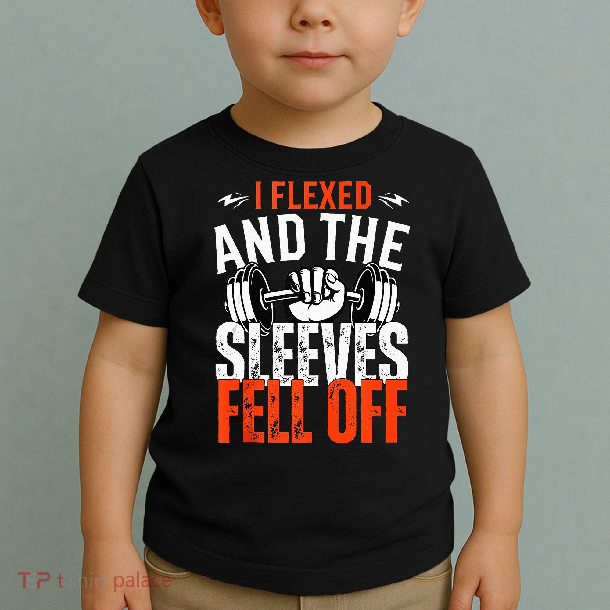 I Flexed and The Sleeves Fell Off Fun Sleeveless Gym Workout Toddler T-Shirt