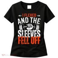 I Flexed and The Sleeves Fell Off Fun Sleeveless Gym Workout Women's T-Shirt thumb 0