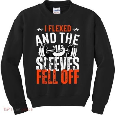 I Flexed and The Sleeves Fell Off Fun Sleeveless Gym Workout Kids Sweatshirt