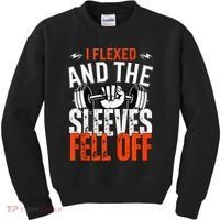I Flexed and The Sleeves Fell Off Fun Sleeveless Gym Workout Kids Sweatshirt thumb 0