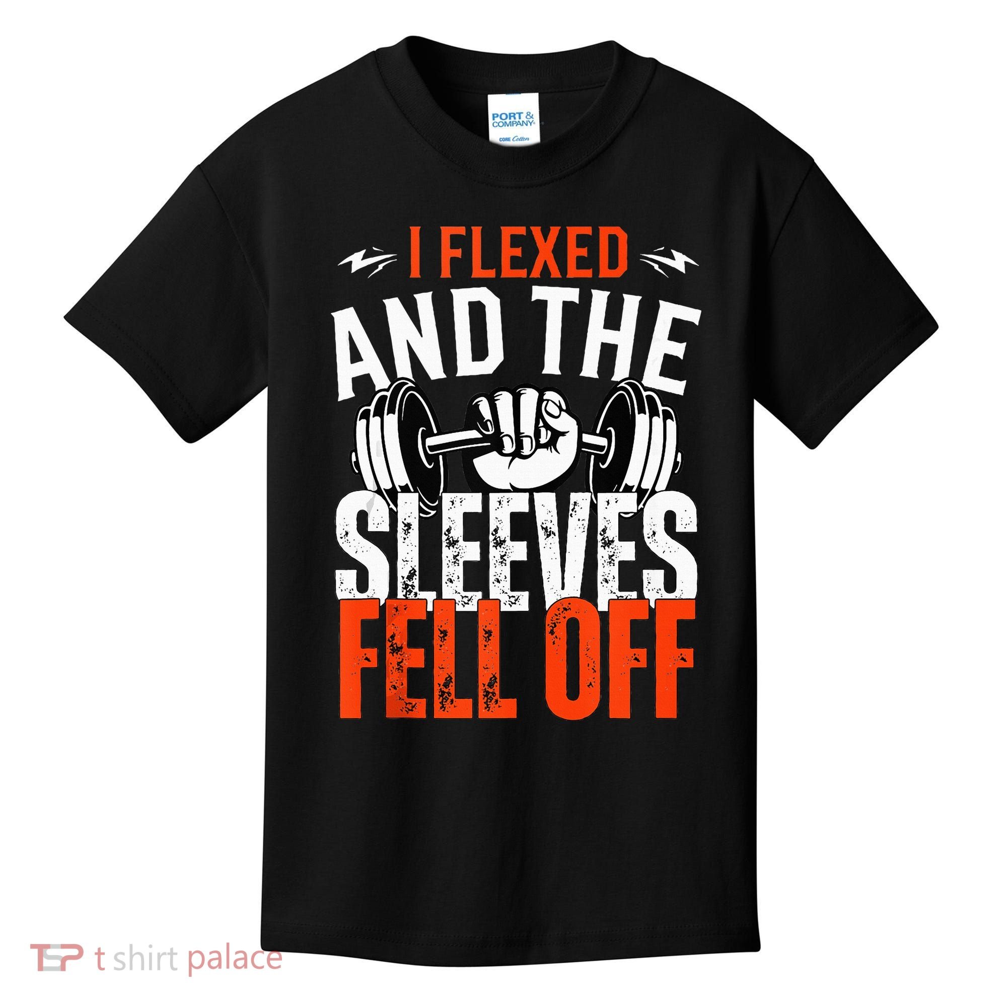 I Flexed and The Sleeves Fell Off Fun Sleeveless Gym Workout Kids T-Shirt