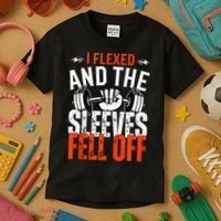I Flexed and The Sleeves Fell Off Fun Sleeveless Gym Workout Kids T-Shirt thumb 3