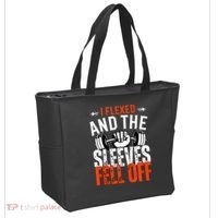I Flexed and The Sleeves Fell Off Fun Sleeveless Gym Workout Tote Bag thumb 2