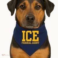 Ice Federal Agent Halloween Costume Police Immigration USA-Made Doggie Bandana thumb 1