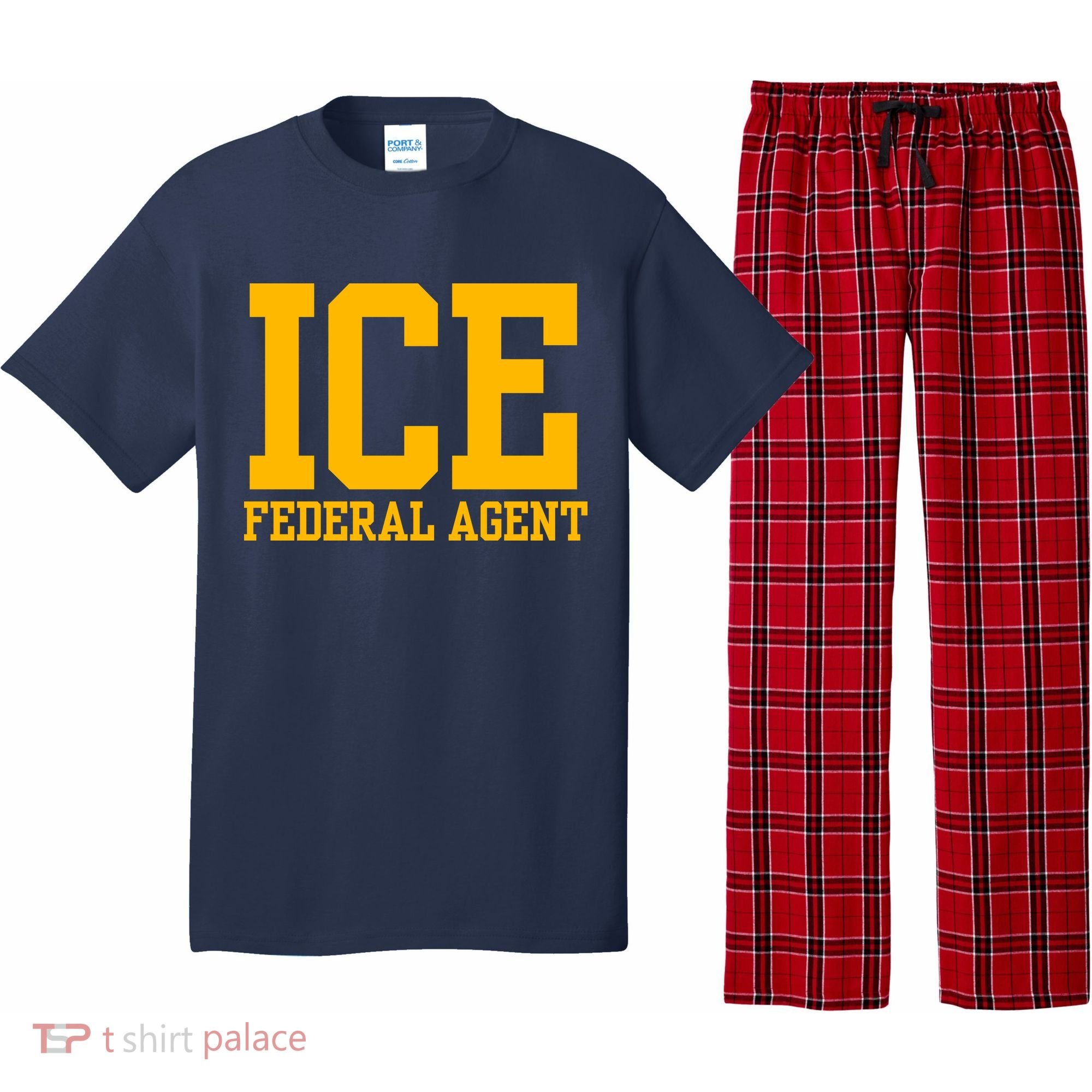 Ice Federal Agent Halloween Costume Police Immigration Pajama Set