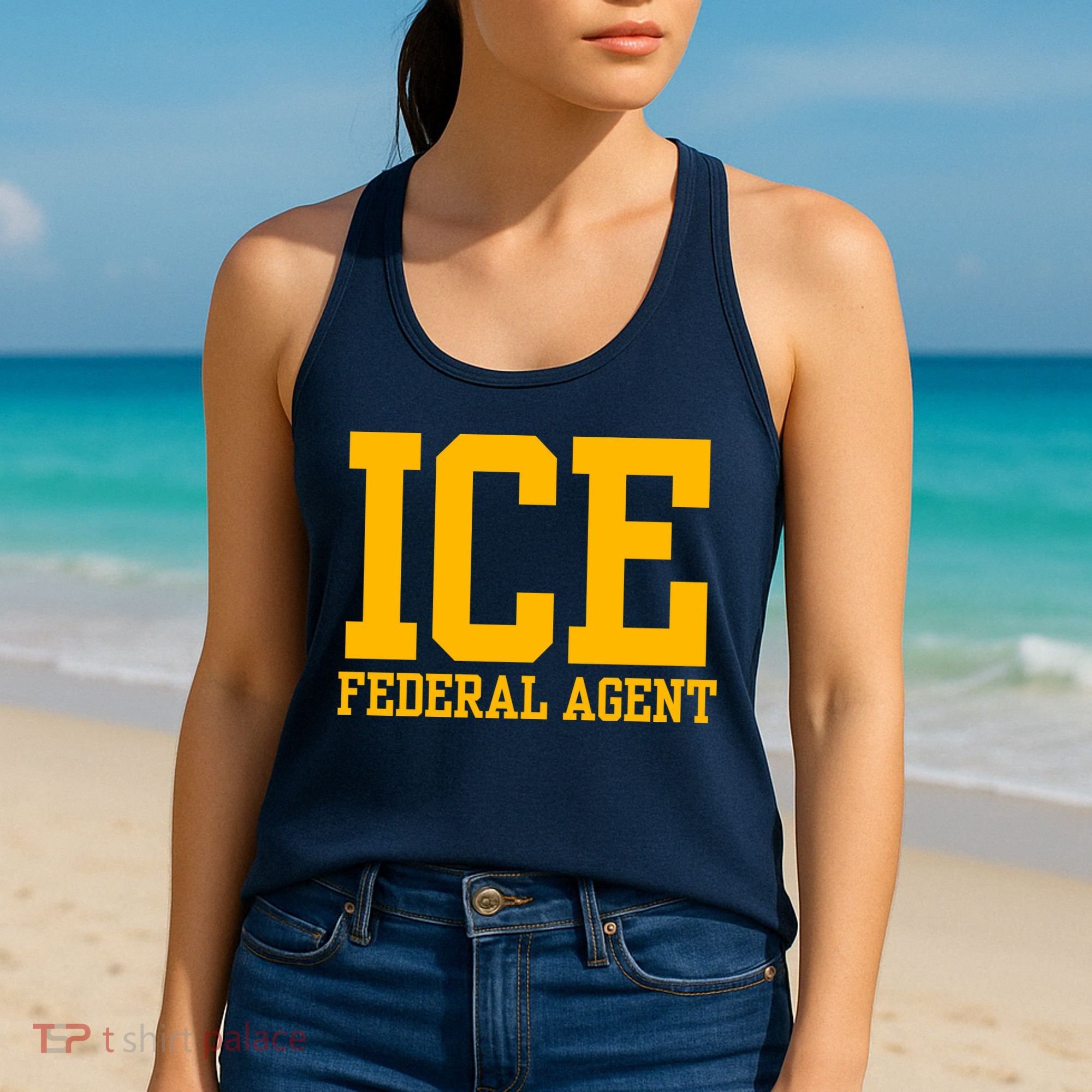Ice Federal Agent Halloween Costume Police Immigration Women's Tank Top
