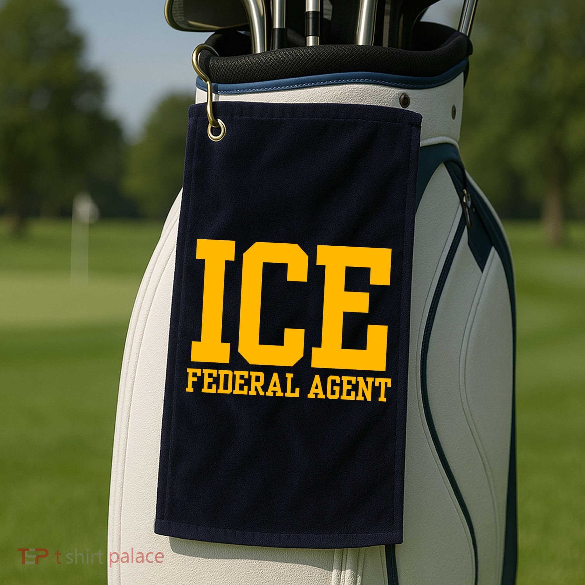 Ice Federal Agent Halloween Costume Police Immigration Golf Towel