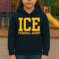 Ice Federal Agent Halloween Costume Police Immigration Kids Hoodie thumb 3