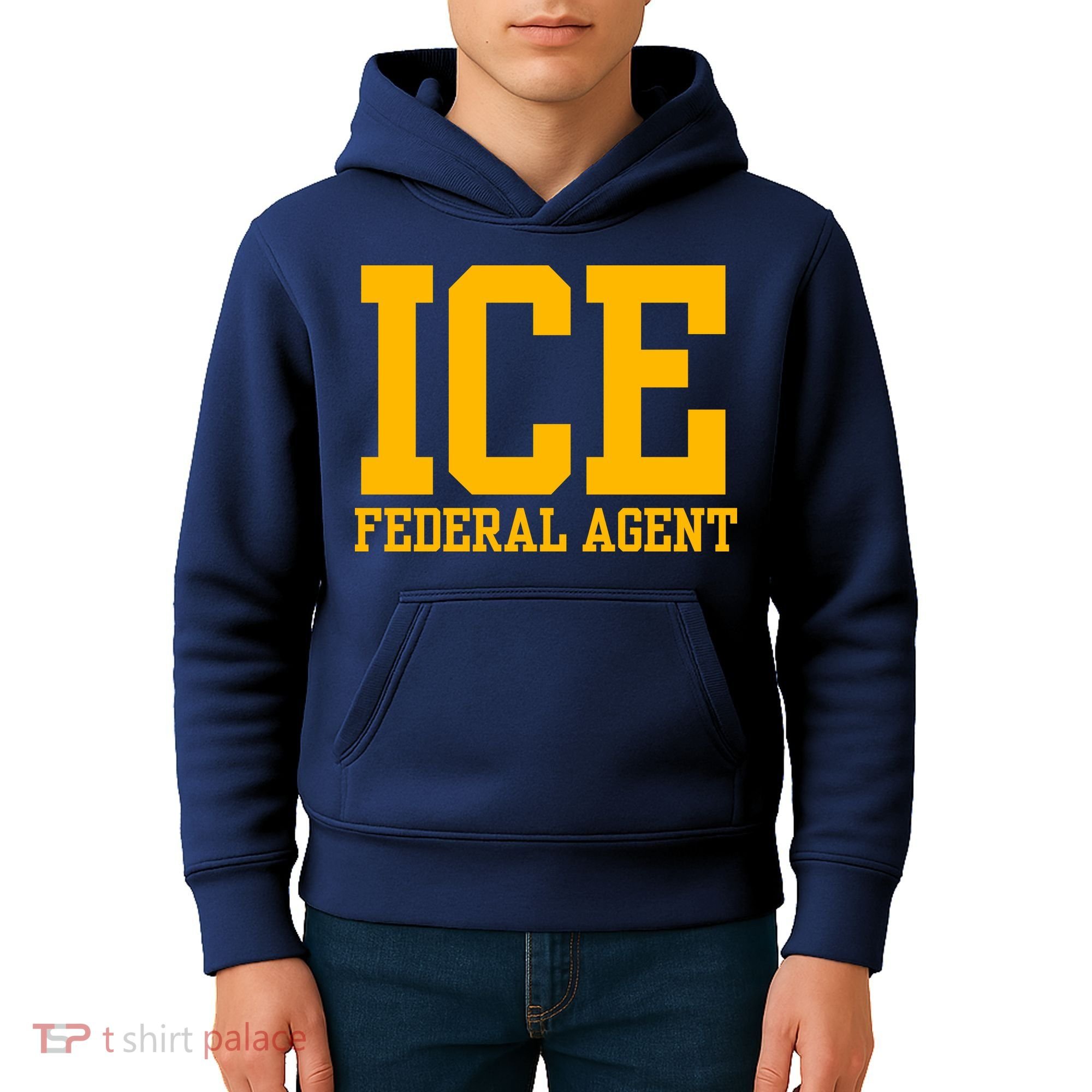 Ice Federal Agent Halloween Costume Police Immigration Kids Hoodie