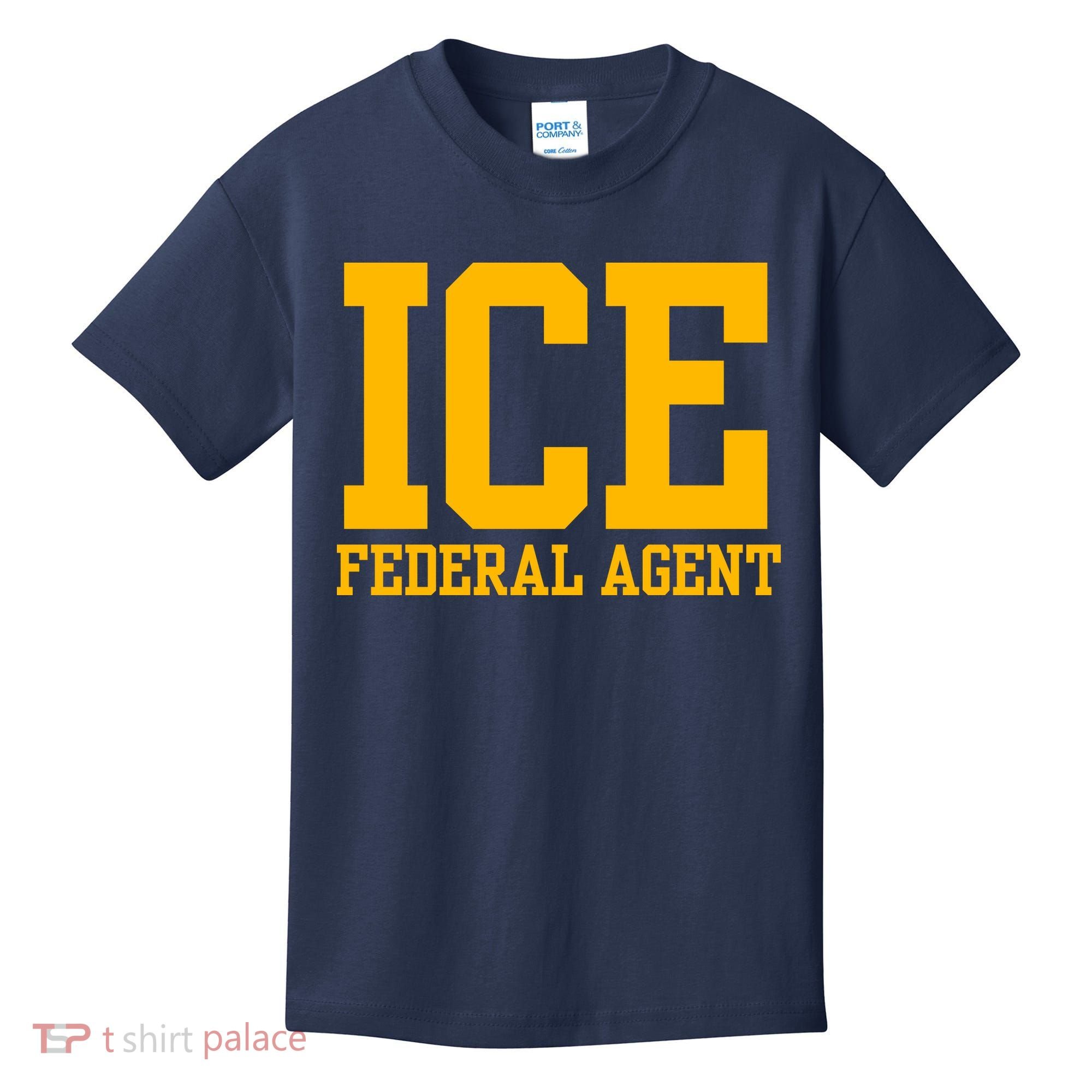 Ice Federal Agent Halloween Costume Police Immigration Kids T-Shirt