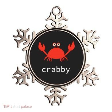I'm Feeling A Little Crabby Funny Cartoon Crab Ornament