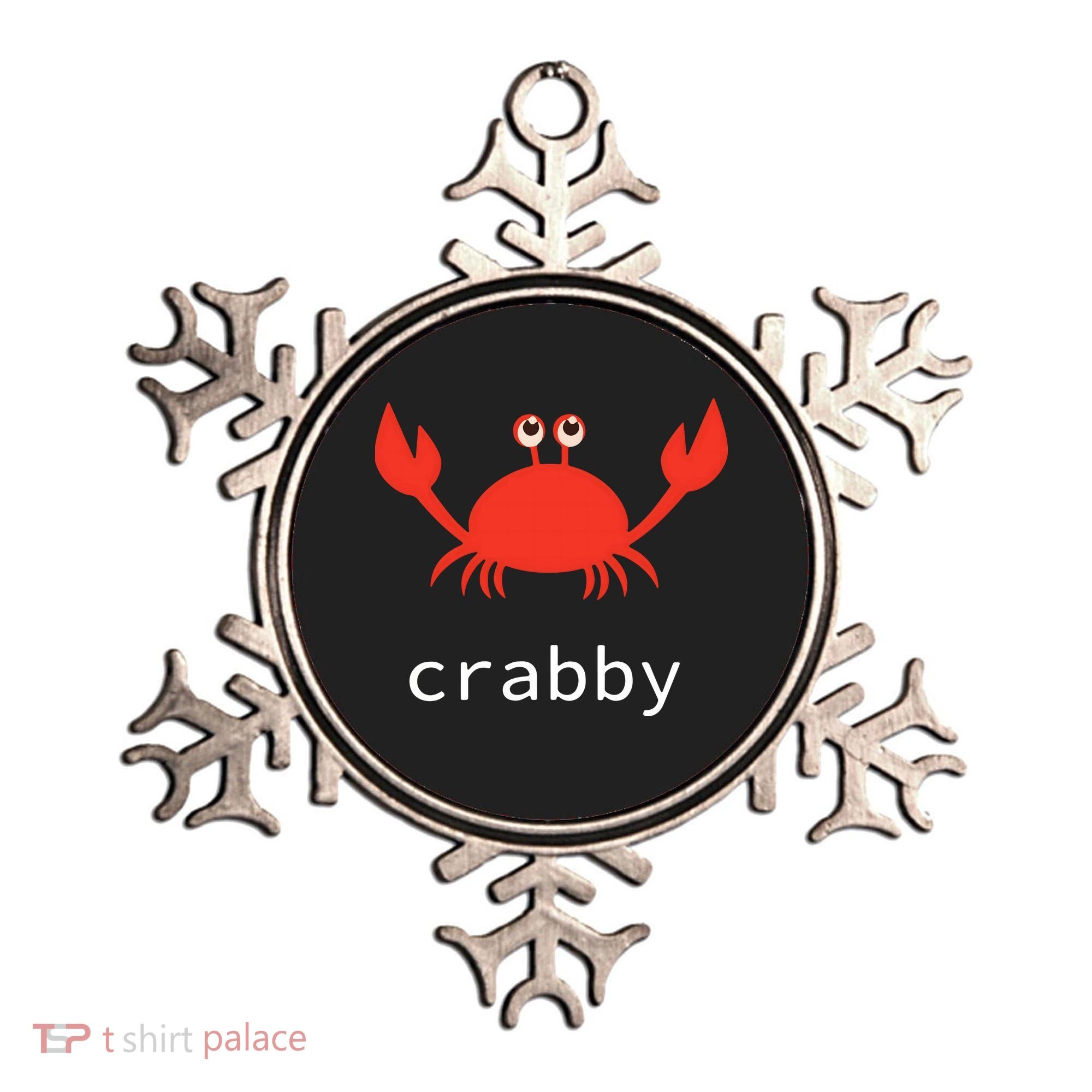 I'm Feeling A Little Crabby Funny Cartoon Crab Ornament