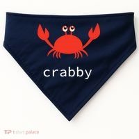 I'm Feeling A Little Crabby Funny Cartoon Crab USA-Made Doggie Bandana thumb 0