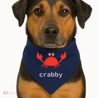 I'm Feeling A Little Crabby Funny Cartoon Crab USA-Made Doggie Bandana thumb 1