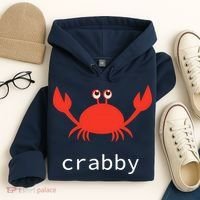 I'm Feeling A Little Crabby Funny Cartoon Crab Hoodie thumb 4