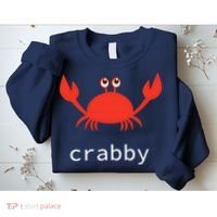 I'm Feeling A Little Crabby Funny Cartoon Crab Sweatshirt thumb 2