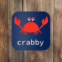 I'm Feeling A Little Crabby Funny Cartoon Crab Coaster thumb 0