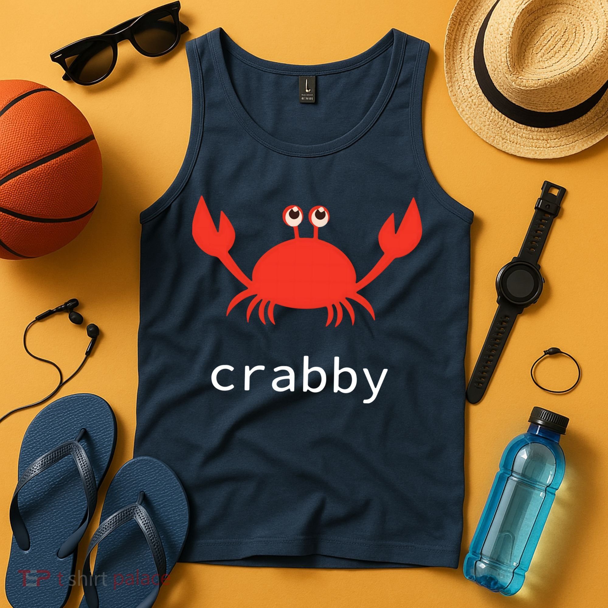 I'm Feeling A Little Crabby Funny Cartoon Crab Tank Top