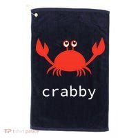 I'm Feeling A Little Crabby Funny Cartoon Crab Golf Towel thumb 0