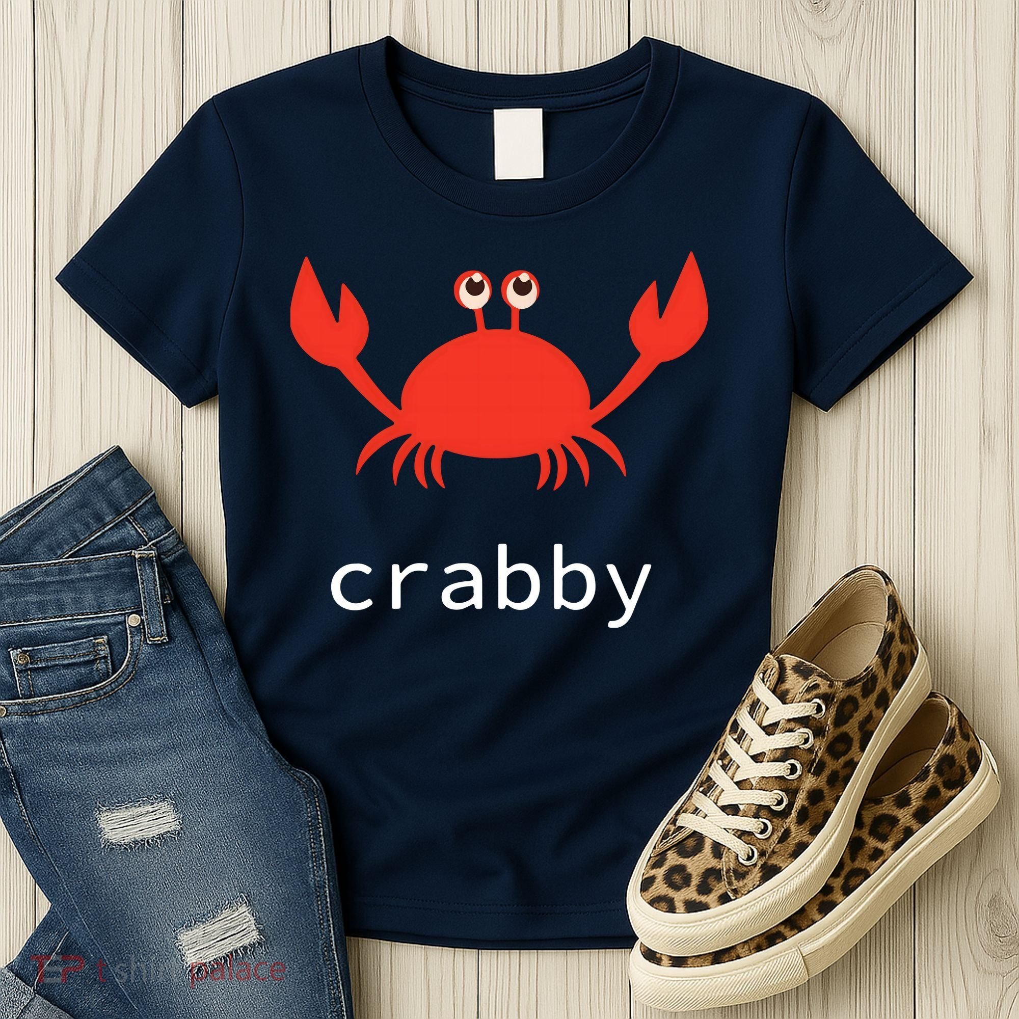 I'm Feeling A Little Crabby Funny Cartoon Crab Women's T-Shirt