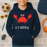 I'm Feeling A Little Crabby Funny Cartoon Crab Kids Hoodie thumb 2