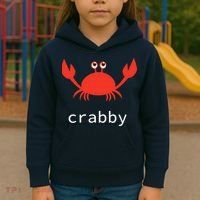I'm Feeling A Little Crabby Funny Cartoon Crab Kids Hoodie thumb 3