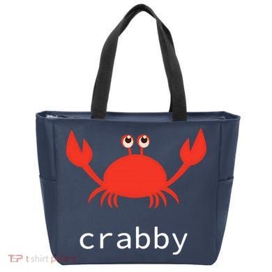 I'm Feeling A Little Crabby Funny Cartoon Crab Tote Bag
