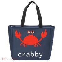 I'm Feeling A Little Crabby Funny Cartoon Crab Tote Bag thumb 0
