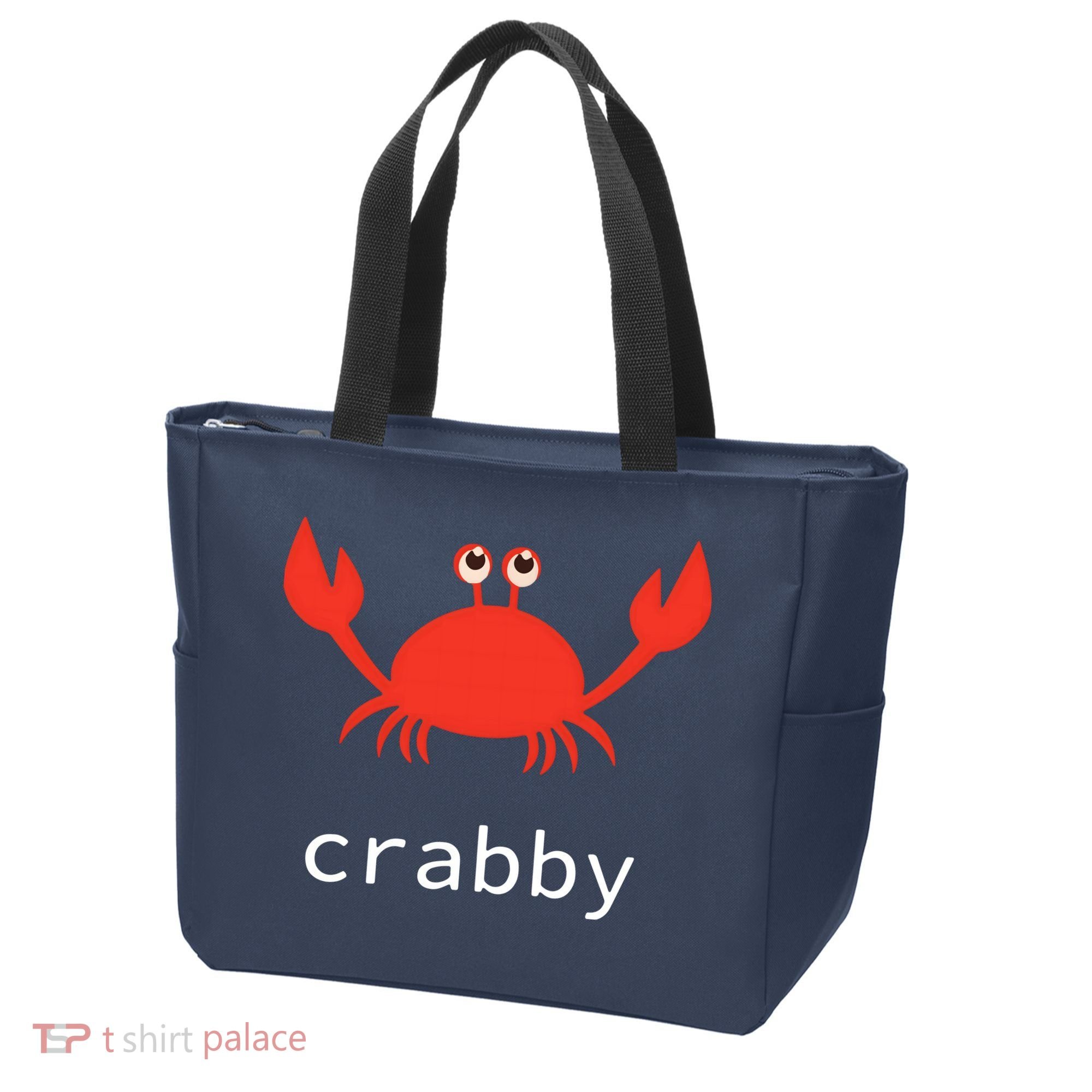 I'm Feeling A Little Crabby Funny Cartoon Crab Tote Bag