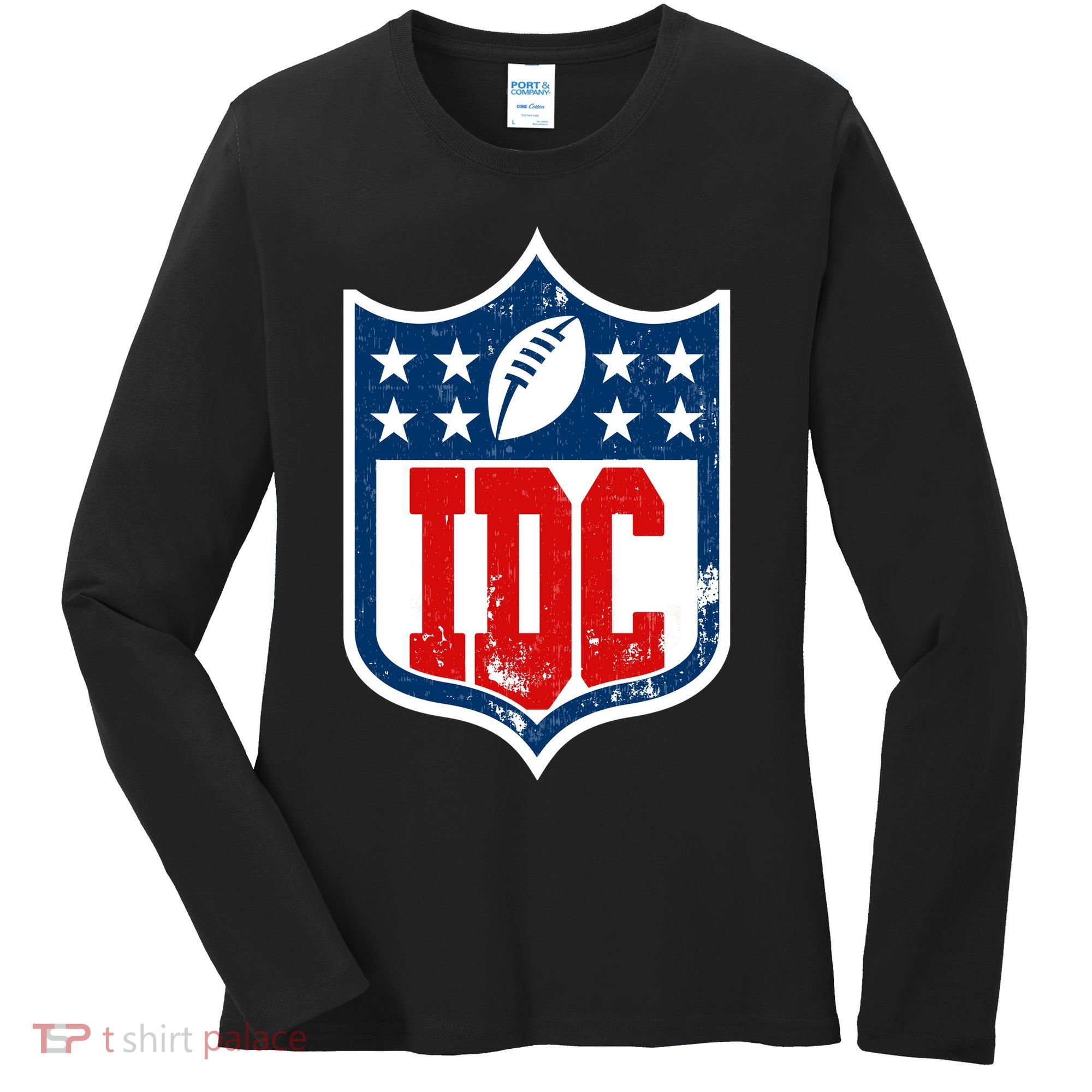 Idc Funny Anti Football I Dont Care Women's Long Sleeve Shirt
