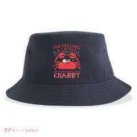 I'm Feeling A Little Crabby Funny Cartoon Crab Sustainable Bucket Hat thumb 0