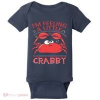 I'm Feeling A Little Crabby Funny Cartoon Crab Baby Bodysuit thumb 0